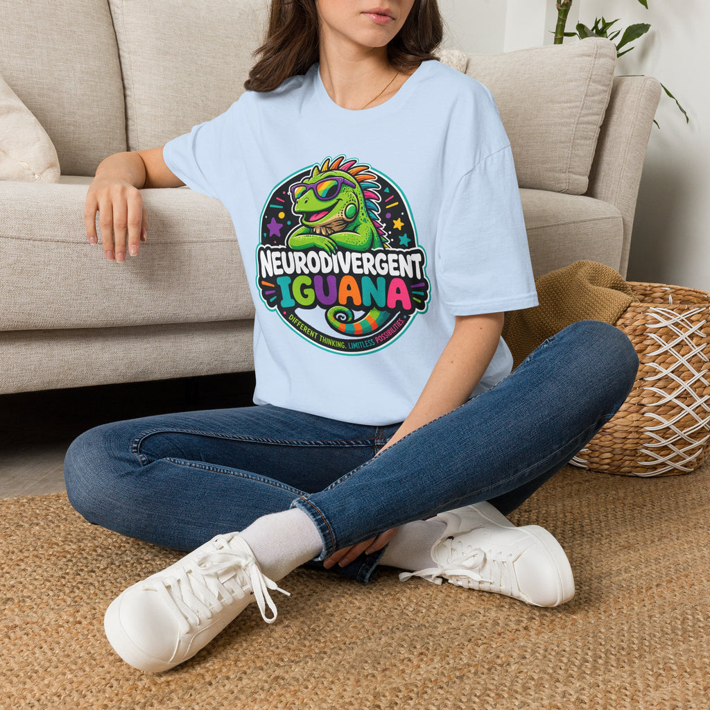 Neurodivergent Iguana T-Shirt — Colorful Pride Graphic Tee