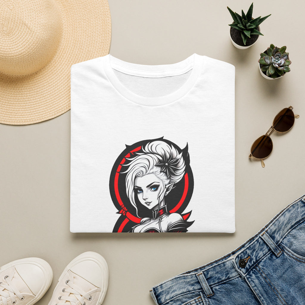 Vampy Gothic Girl Graphic Tee – Dark Anime Skull Design