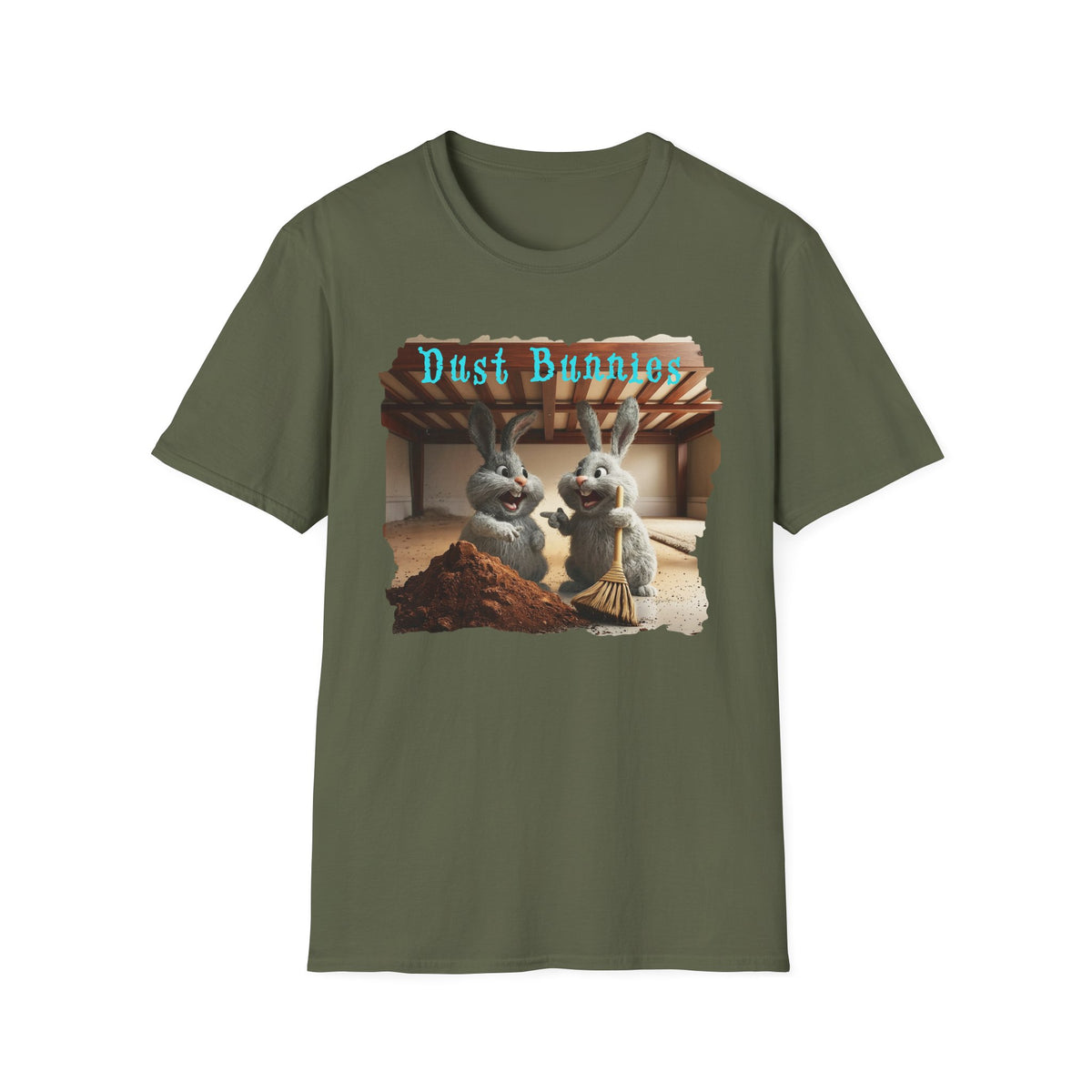 Dust Bunnies T-Shirt — Cute Bunny Cartoon Graphic Tee