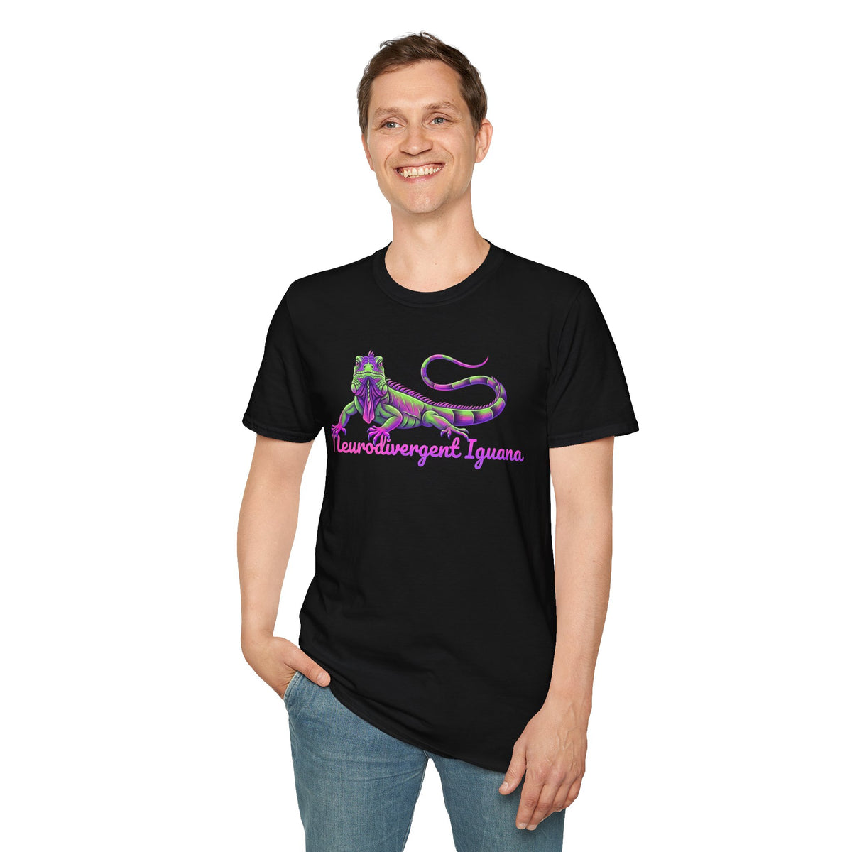 Neurodivergent Iguana T-Shirt — Colorful Pride Lizard Tee