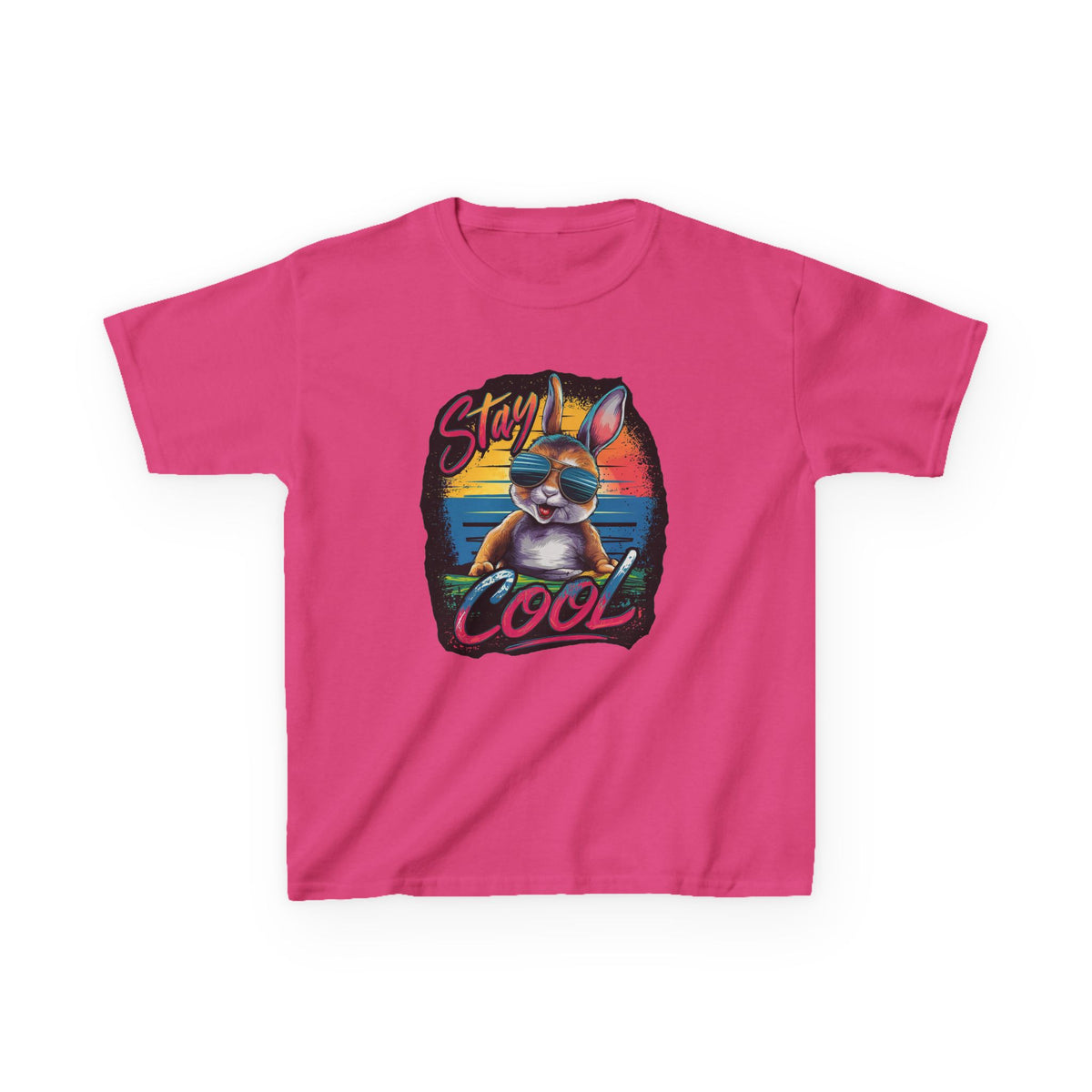 Kids T-Shirt — "Stay Cool" Sunglasses Cat Retro Graphic Tee