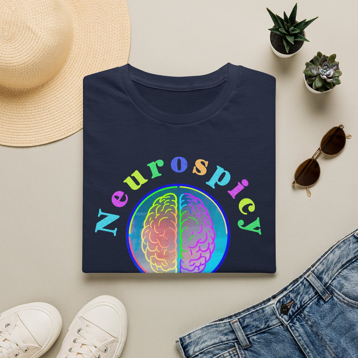 Neurospicy Rainbow Brain T‑Shirt — Colorful Science Apparel