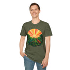 Sunrise Jungle T-Shirt — Tropical Iguana Sunset Graphic Tee