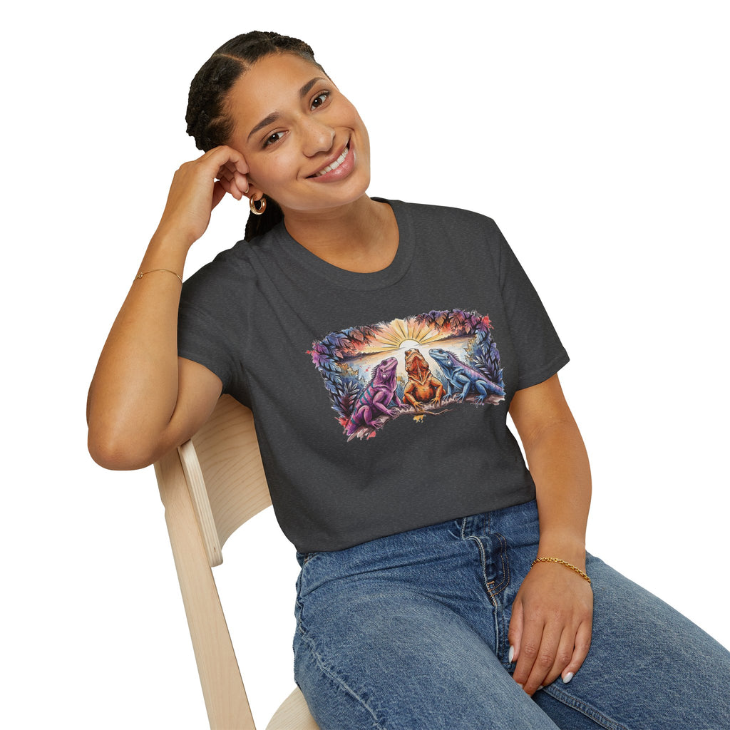 Tres iguanas T-Shirt — Sunrise Tribal Animal Harmony Tee