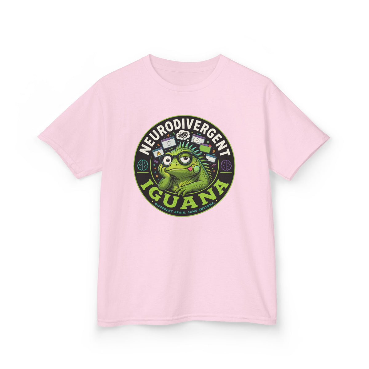 Kids T‑Shirt — "Neurodivergent Iguana" Graphic Tee