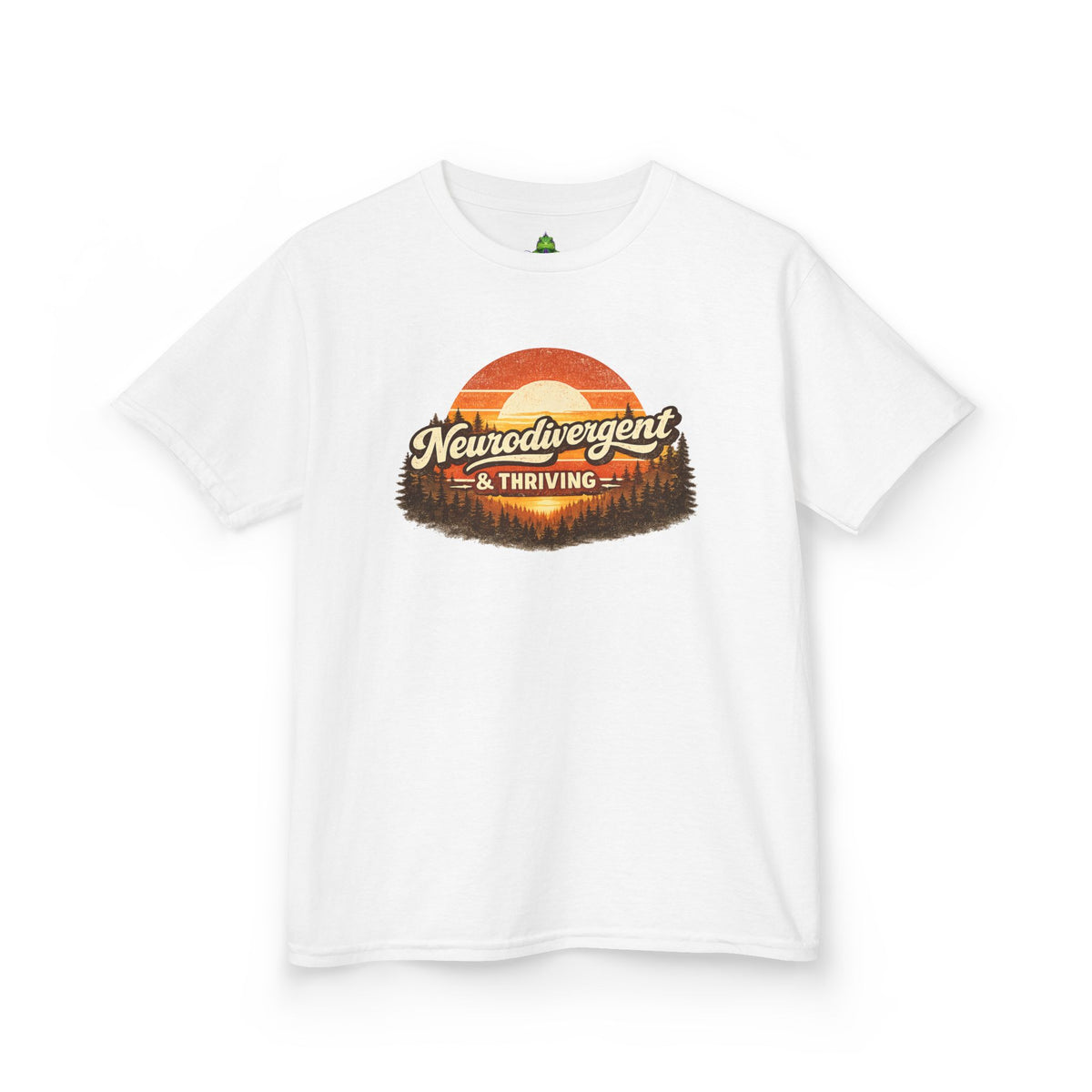 Kids T-Shirt — "Neurodivergent & Thriving" Retro Sunset Design