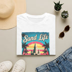 Sand Life Vintage Beach T-Shirt — Retro Sunset Sandcastle Graphic
