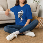 Women’s Portrait Tee — Artistic Side Profile Face Graphic T-Shirt