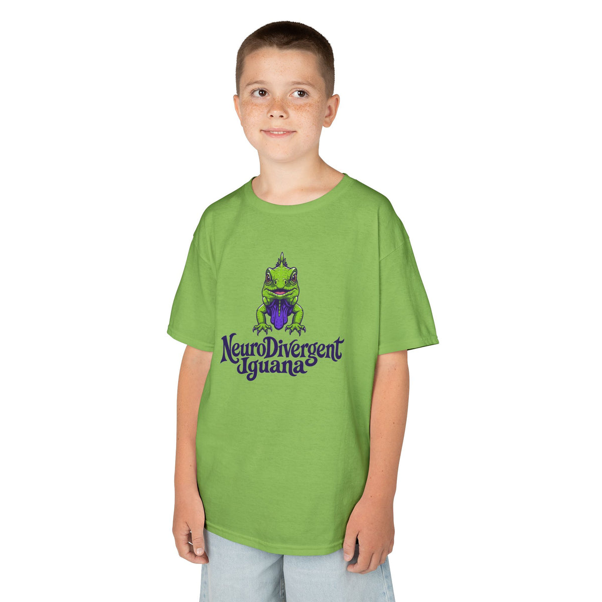 Kids Tee — 'NeuroDivergent Iguana' Graphic