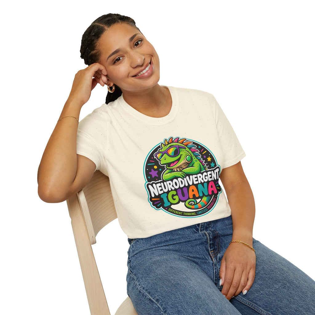 Neurodivergent Iguana T-Shirt — Colorful Pride Graphic Tee