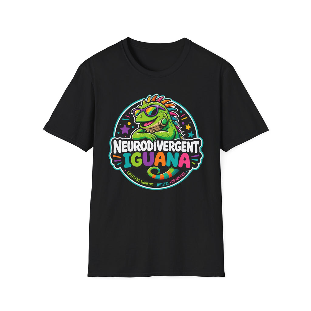 Neurodivergent Iguana T-Shirt — Colorful Pride Graphic Tee