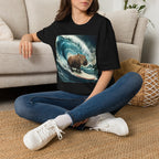 Capybara Surfing Wave T-Shirt — Funny Animal Surf Tee