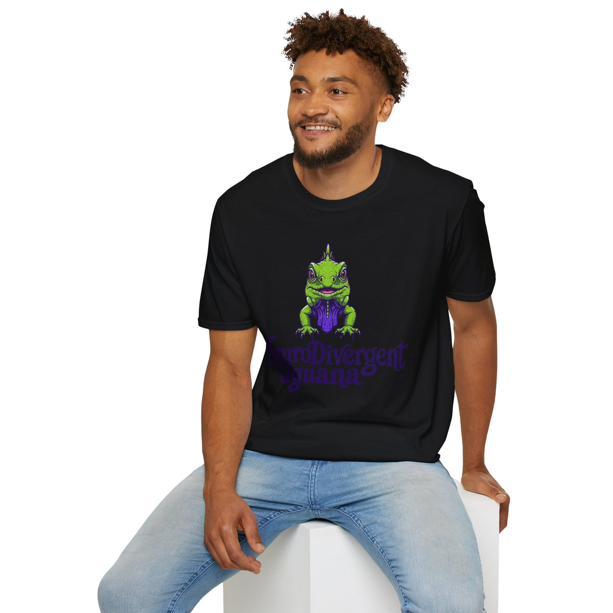 NeuroDivergent Iguana T-Shirt — Green Lizard Graphic Tee