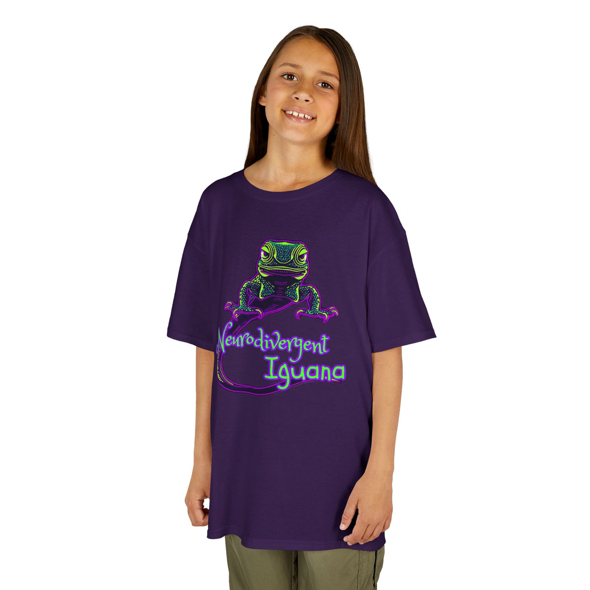 Kids Tee — Neon Chubby Iguana Graphic