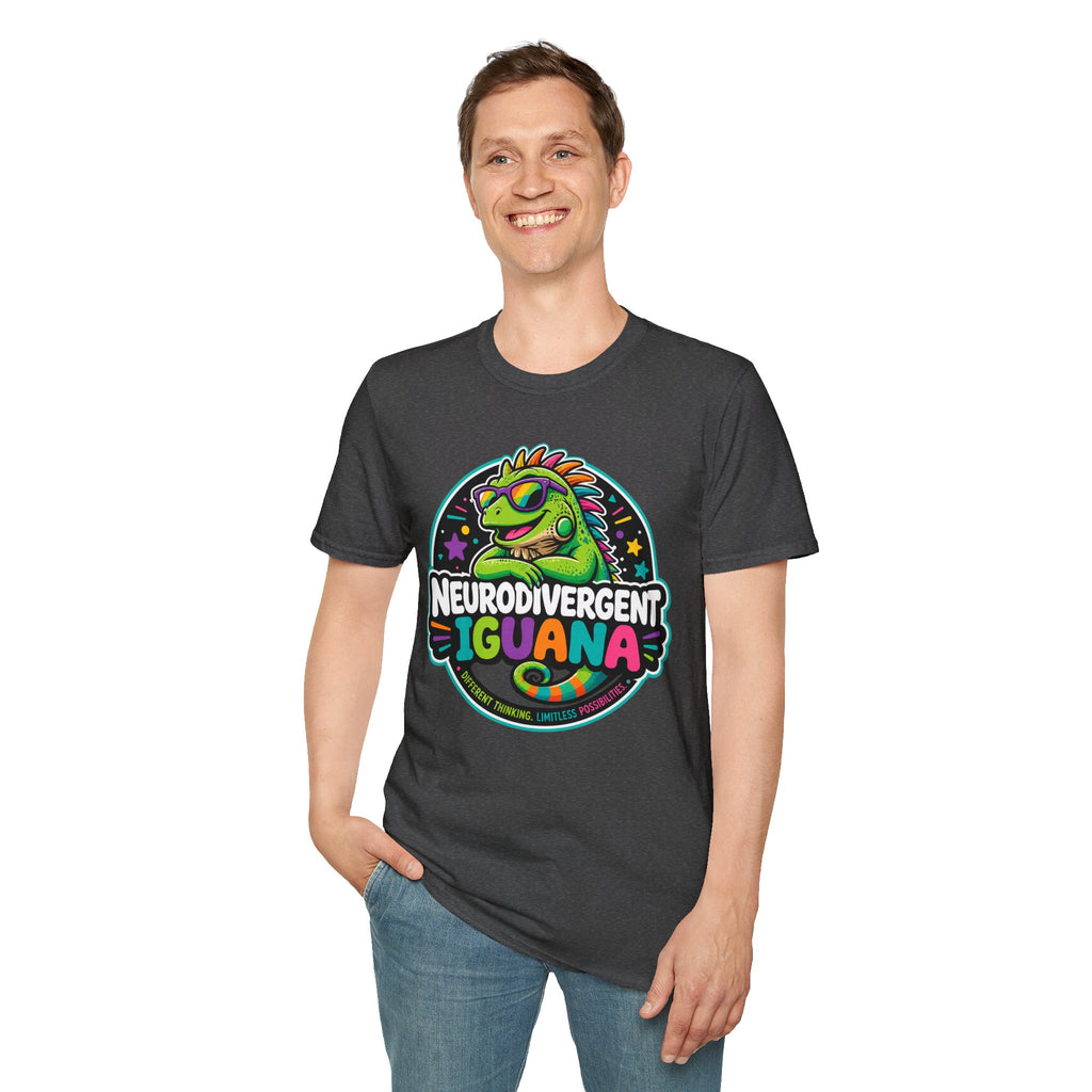 Neurodivergent Iguana T-Shirt — Colorful Pride Graphic Tee