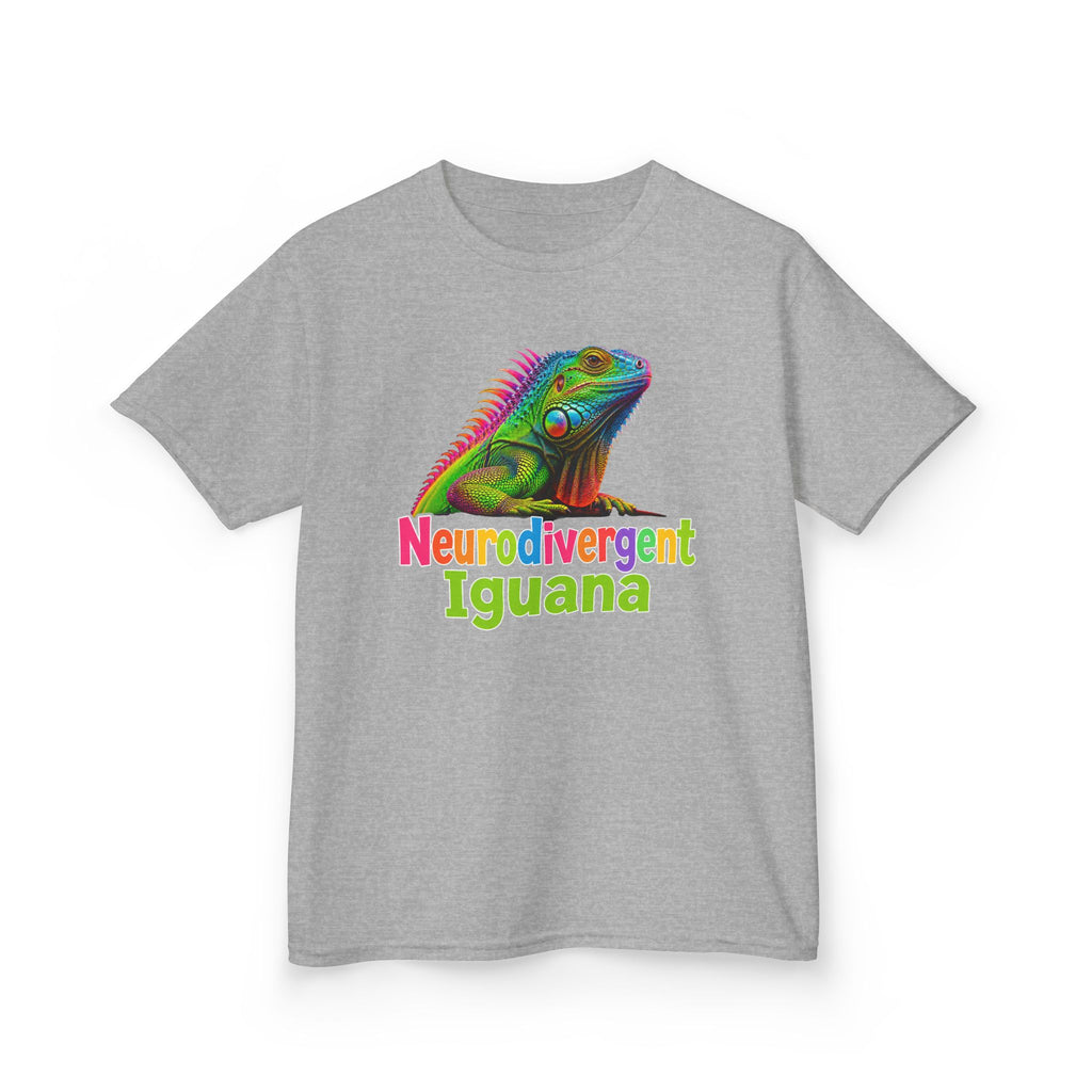 Kids T‑Shirt — Colorful "Neurodivergent Iguana" Graphic Tee