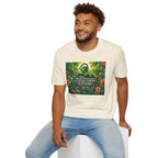 Autism Awareness T-Shirt — 'I Love Music, I Hear Headphones' Floral Design