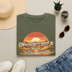 Neurodivergent & Thriving Tee — Retro Sunset Palm Graphic T-Shirt