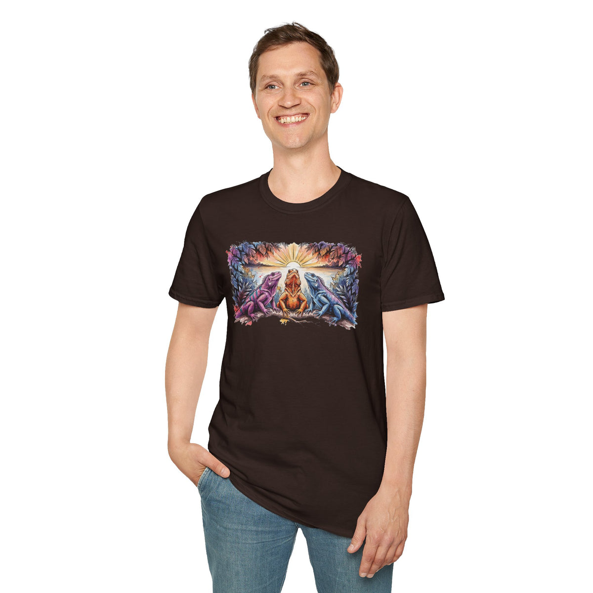 Tres iguanas T-Shirt — Sunrise Tribal Animal Harmony Tee