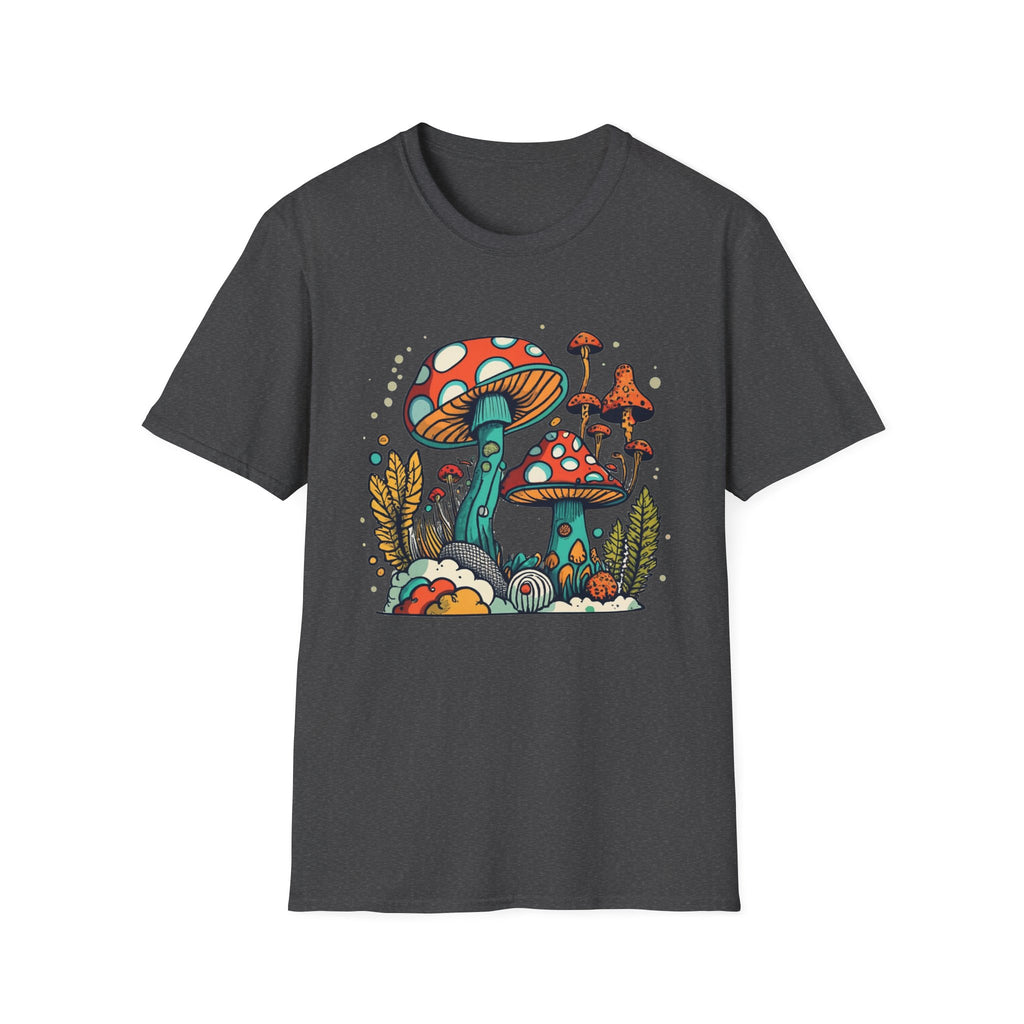 Mushroom Garden T-Shirt — Retro Psychedelic Fungi Illustration