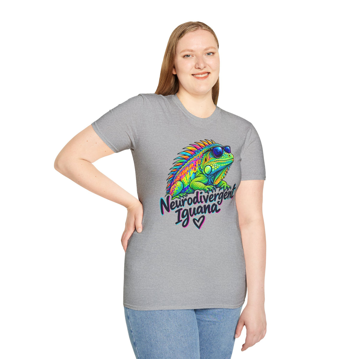 Neurodivergent Iguana T-Shirt – Colorful Pride Lizard Tee for Neurodiversity Awareness