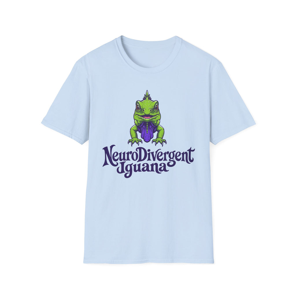NeuroDivergent Iguana T-Shirt — Green Lizard Graphic Tee