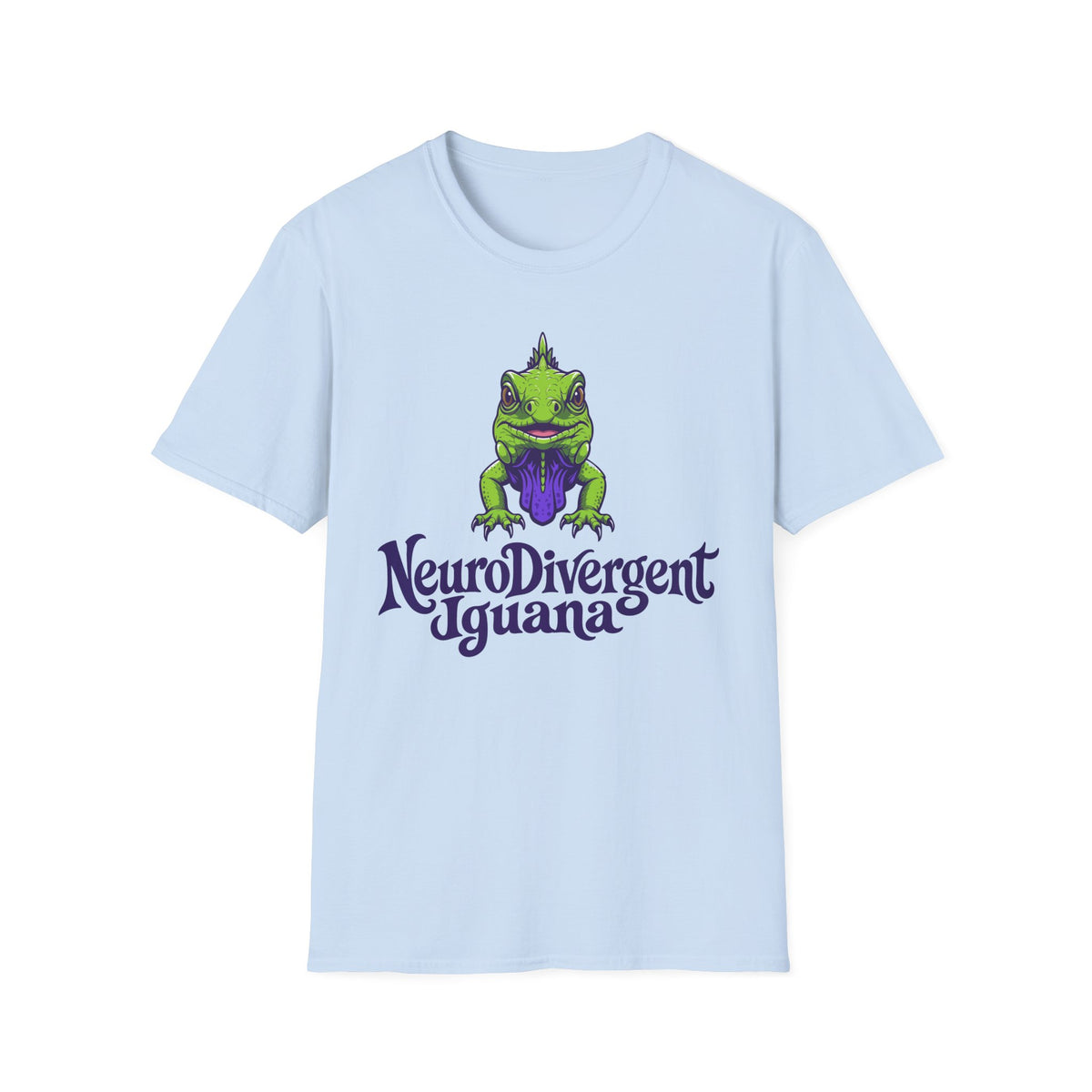 NeuroDivergent Iguana T-Shirt — Green Lizard Graphic Tee
