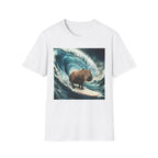 Capybara Surfing Wave T-Shirt — Funny Animal Surf Tee