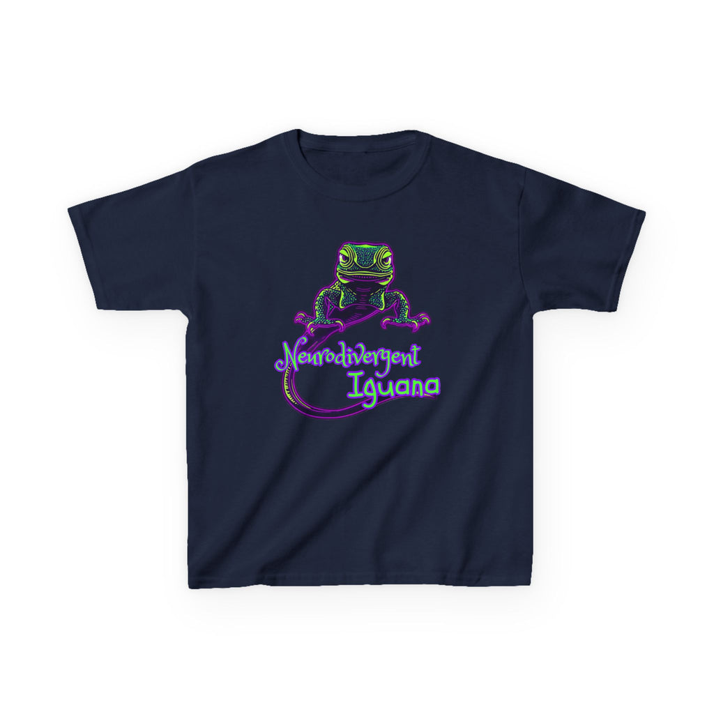Kids Tee — Neon Chubby Iguana Graphic
