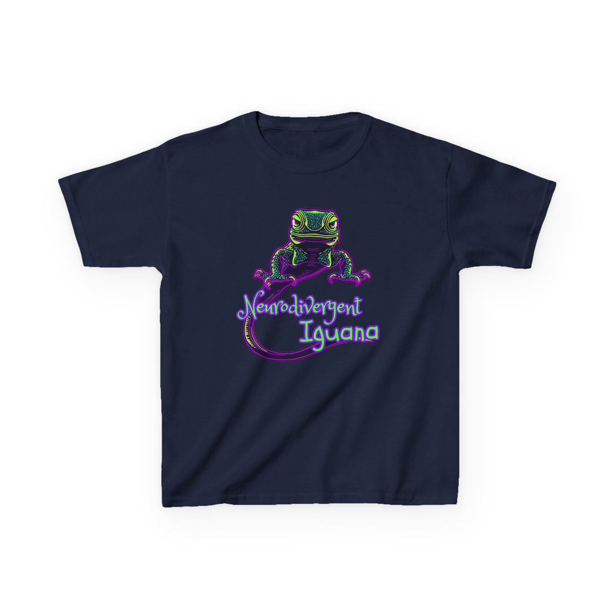 Kids Tee — Neon Chubby Iguana Graphic