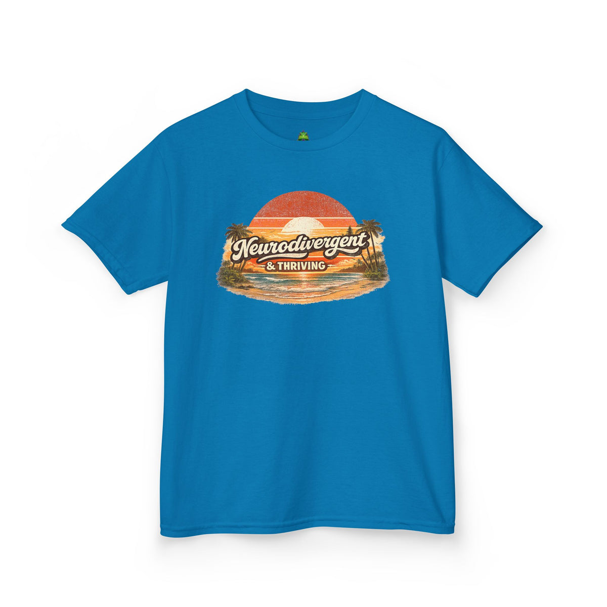 Kids T-Shirt — "Neurodivergent & Thriving" Retro Sunset Tee