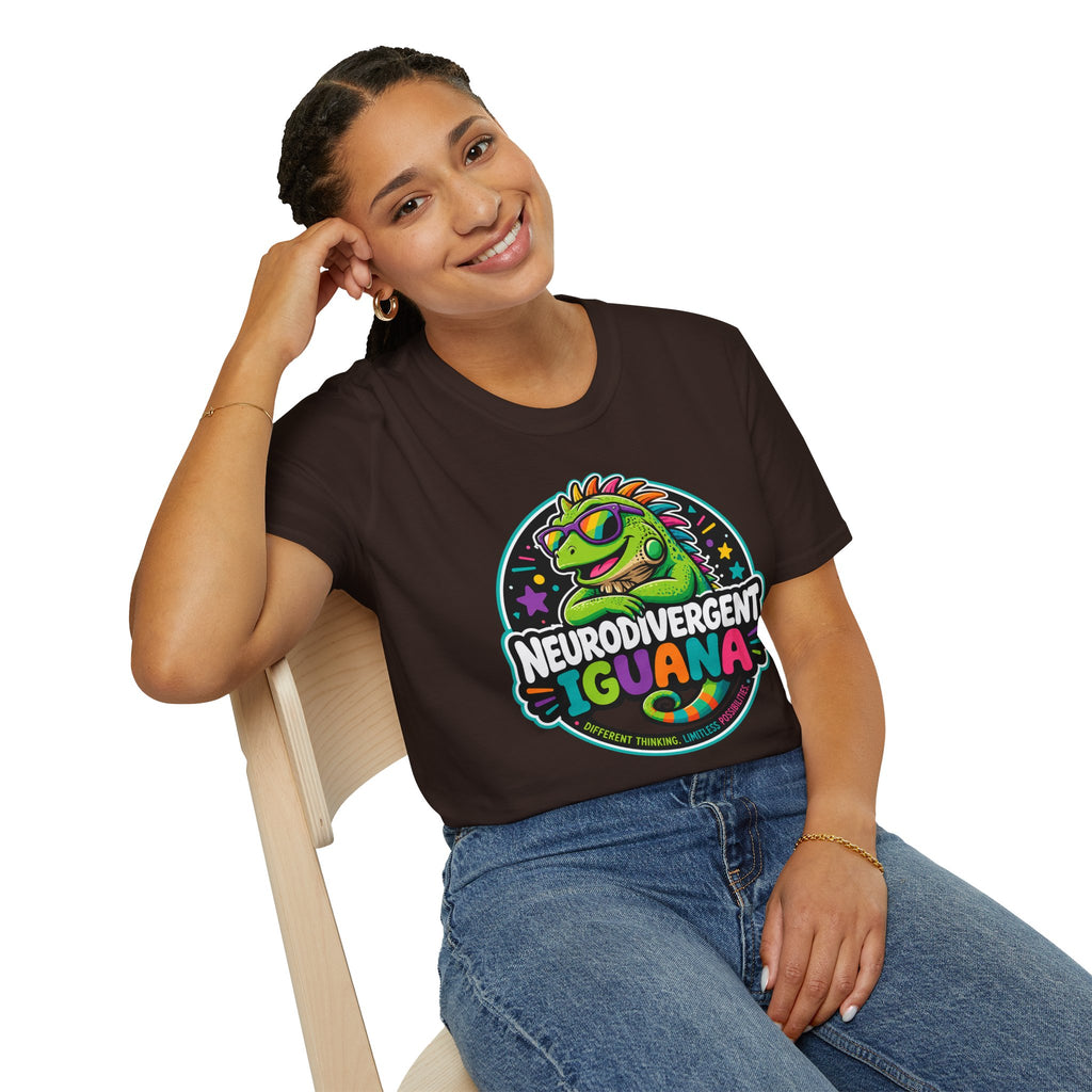 Neurodivergent Iguana T-Shirt — Colorful Pride Graphic Tee
