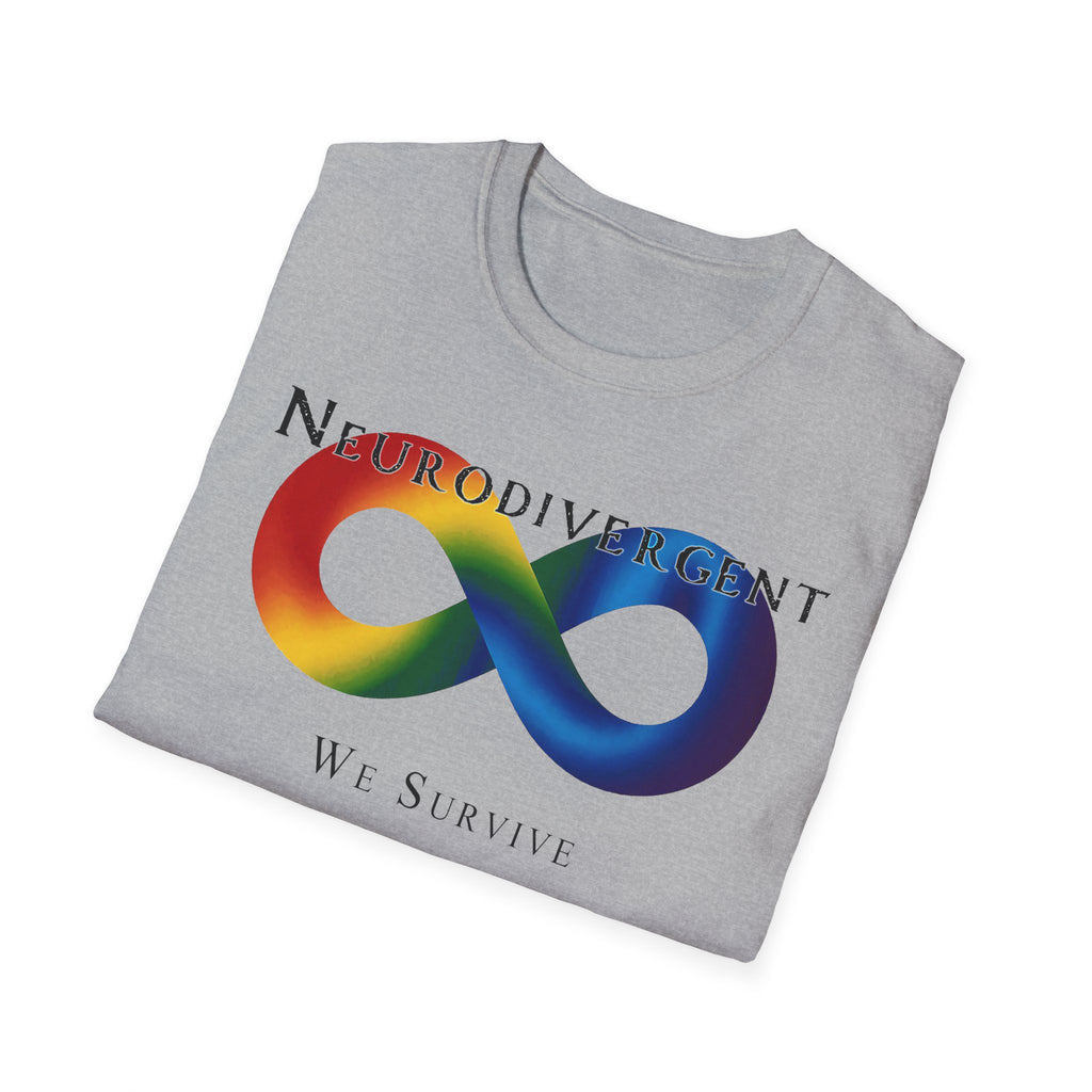 Neurodivergent Infinity T-Shirt — "We Survive, We Thrive, We Are Blessed" Pride Tee