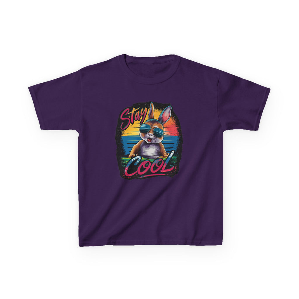 Kids T-Shirt — "Stay Cool" Sunglasses Cat Retro Graphic Tee