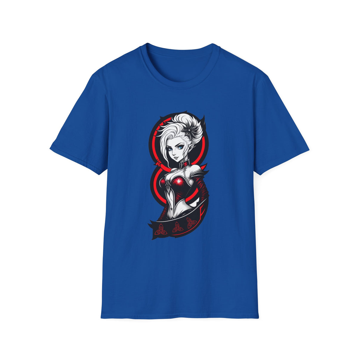 Vampy Gothic Girl Graphic Tee – Dark Anime Skull Design