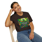 Autism Awareness T-Shirt — 'I Love Music, I Hear Headphones' Floral Design