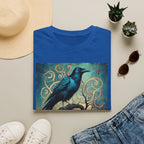 Raven Art T‑Shirt — Mystical Blue Crow Illustration Tee