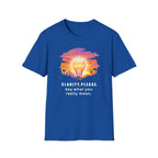 Clarity Please T-Shirt — "Clarity, please. Say what you really mean." Sunset Lightbulb Graphic