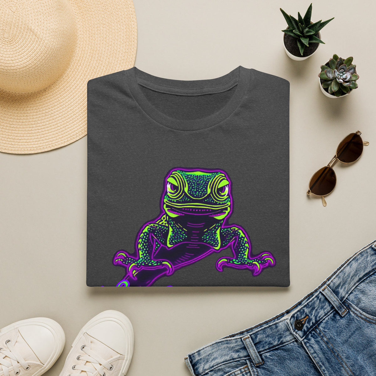 Neurodivergent Iguana T‑Shirt — Neon Lizard Pride Tee