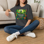 Autism Awareness T-Shirt — 'I Love Music, I Hear Headphones' Floral Design