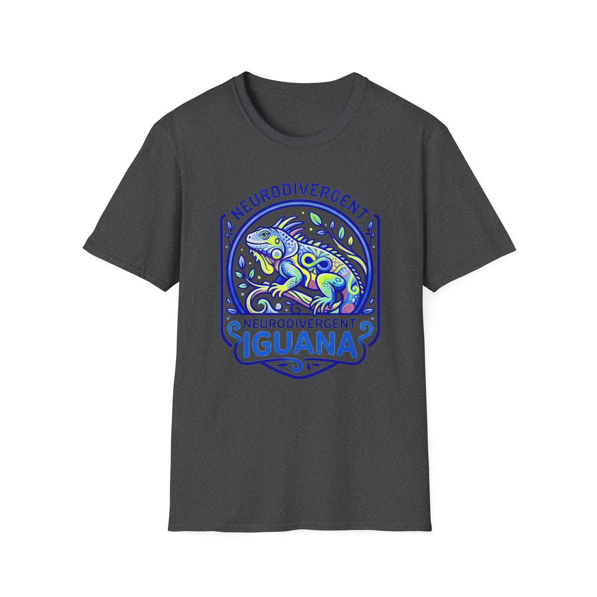 Neurodivergent Iguana T-Shirt — Colorful Pride Design for Neurodiversity Awareness