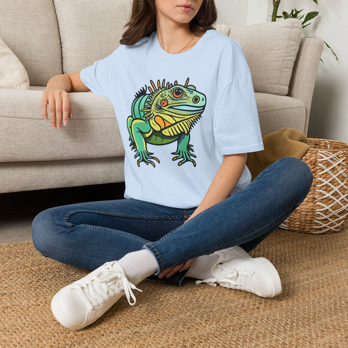 Iguana Graphic T-Shirt — Colorful Tropical Reptile Tee