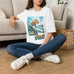 Capybara Surfing T‑Shirt — "Chill Dude!" Beach Vibe Tee