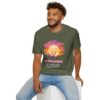 Clarity Please T-Shirt — Retro Sunset Lightbulb "Say What You Actually Mean" Graphic Tee