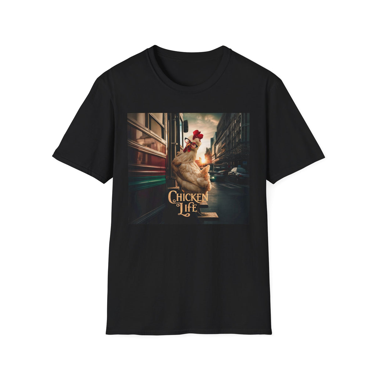 Chicken Life Graphic T‑Shirt — Funny Urban Chicken Design