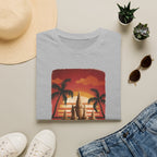 Sand Life T-Shirt — Retro Sunset Palm Beach Sandcastle Tee
