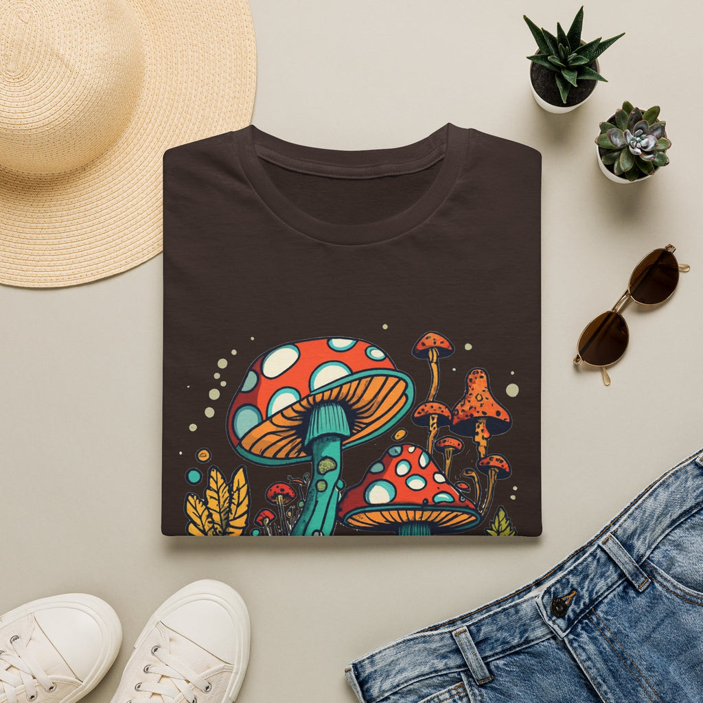 Mushroom Garden T-Shirt — Retro Psychedelic Fungi Illustration