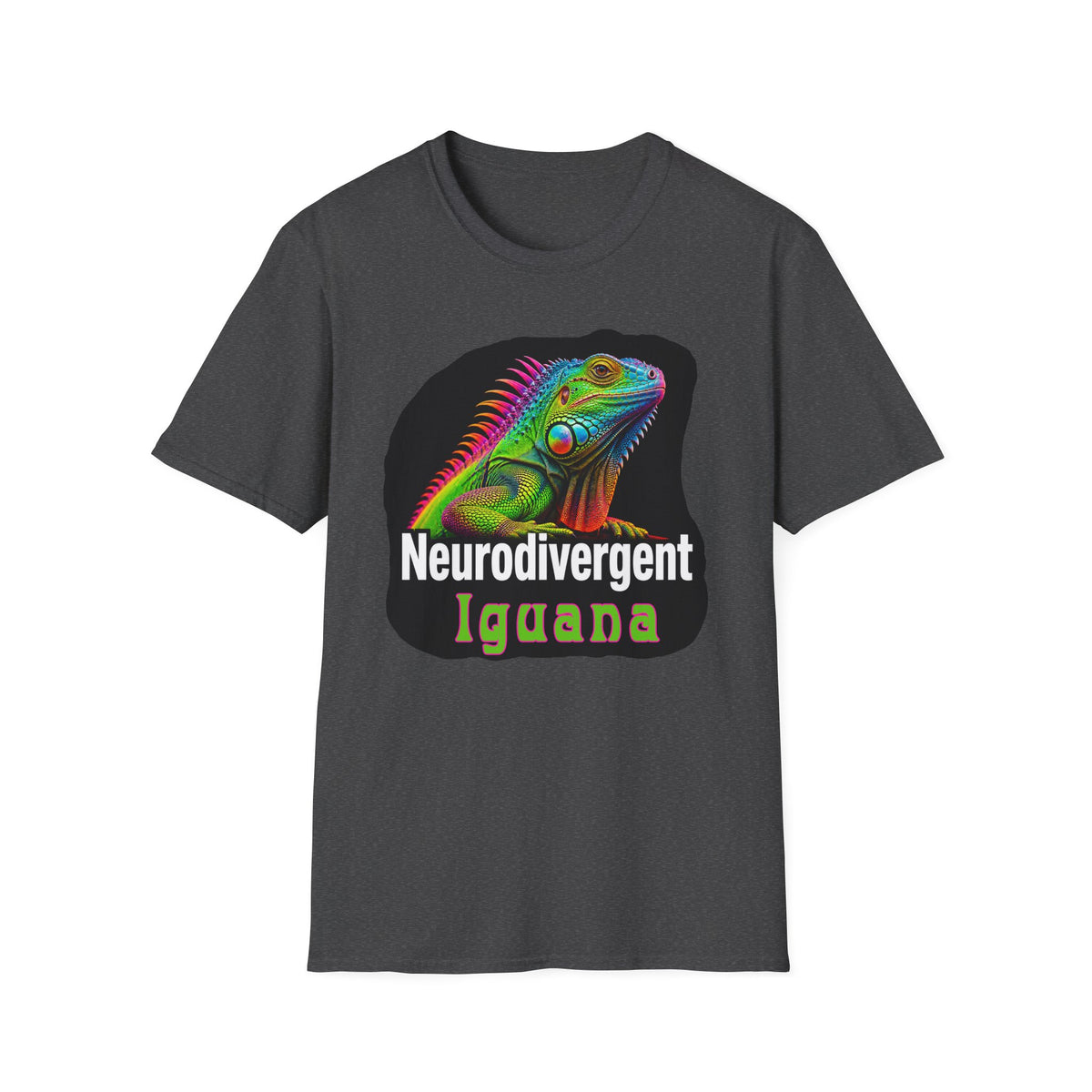 Neurodivergent Iguana T-Shirt — Colorful Rainbow Iguana Tee