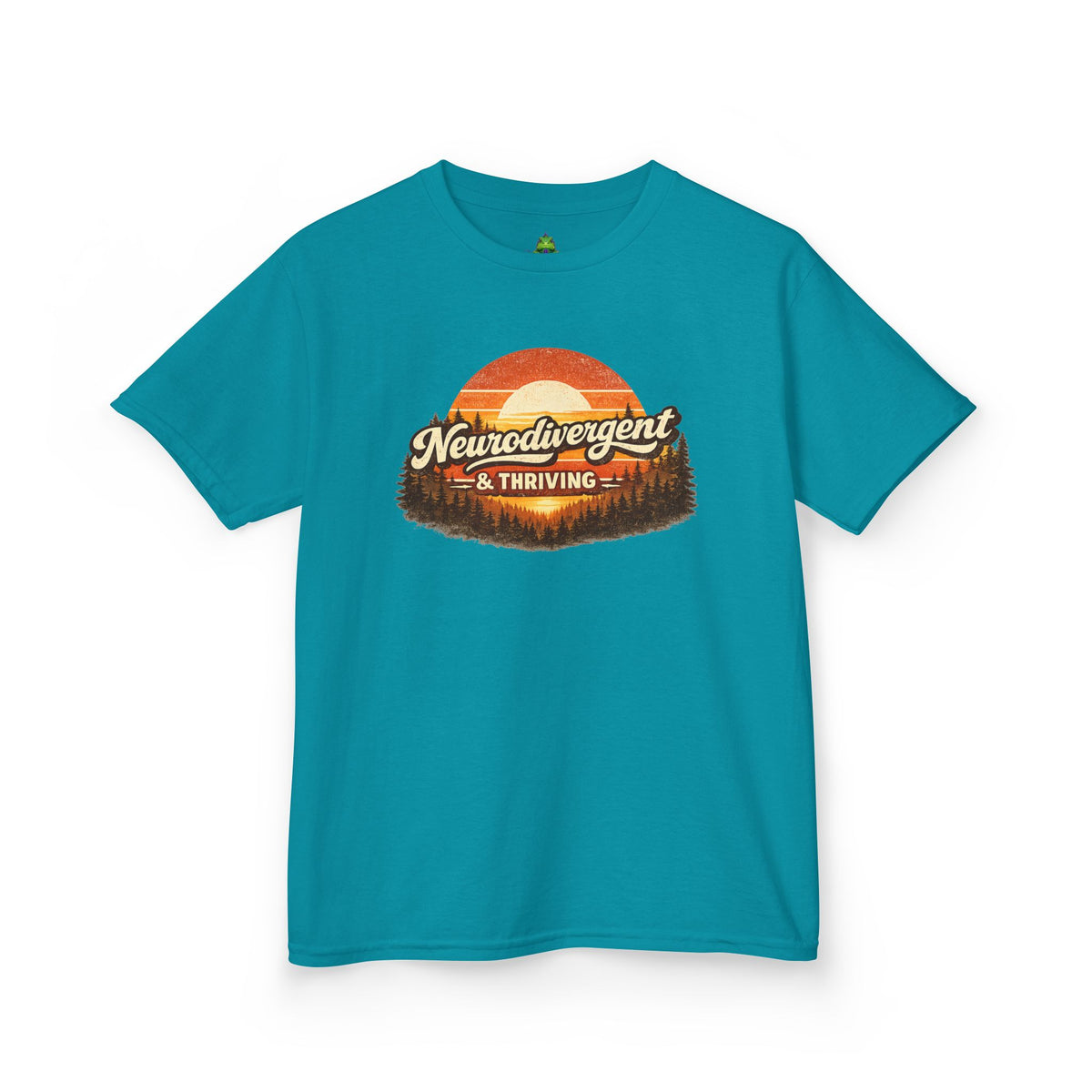 Kids T-Shirt — "Neurodivergent & Thriving" Retro Sunset Design
