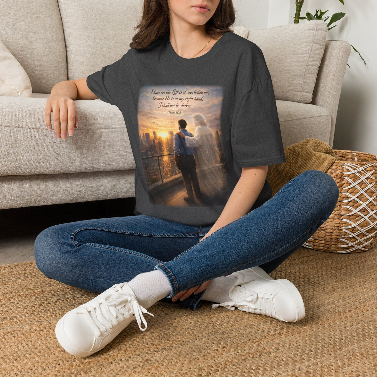 Christian Faith T-Shirt — Psalm 16:8 "I Have Set the LORD Always Before Me" Inspirational Tee